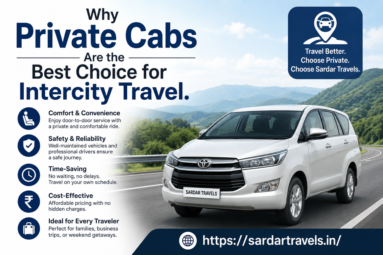 Why Private Cabs Are The Best Choice For Intercity Travel